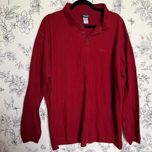 Red patagonia long sleeves polo shirt